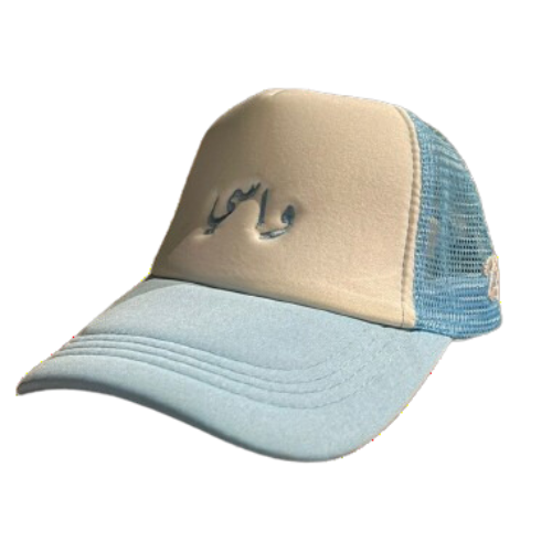 "واسي"BABY BLUE ON WHITE & BABY BLUE CAP